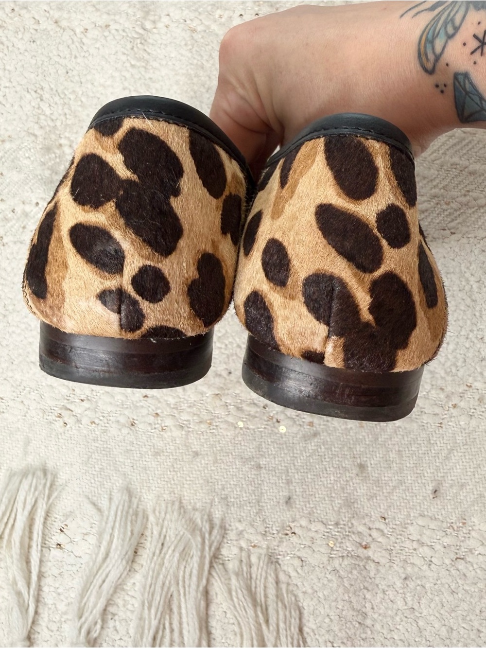 Sam Edelman beige/brown/black calf hair loafers size 8 - Picture 5 of 8